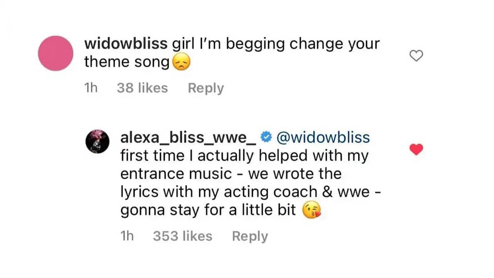 Alexa Bliss recently claimed that her new theme song will stay around for a while