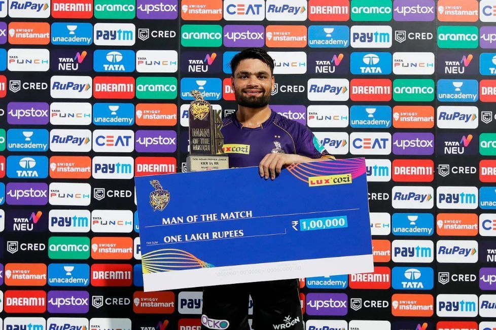 Rinku Singh was awarded the Player of the Match [P/C: iplt20.com]