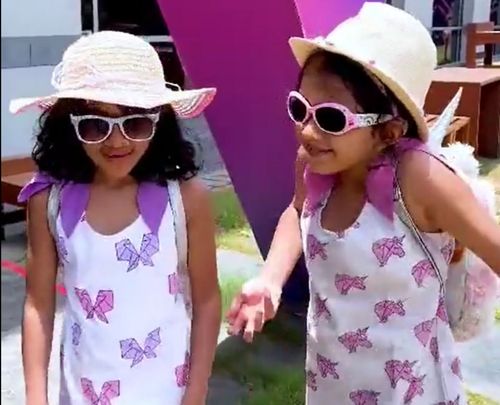 Ravichandran Ashwin’s daughters in a video shared by Rajasthan Royals. Pic: IPLT20.COM