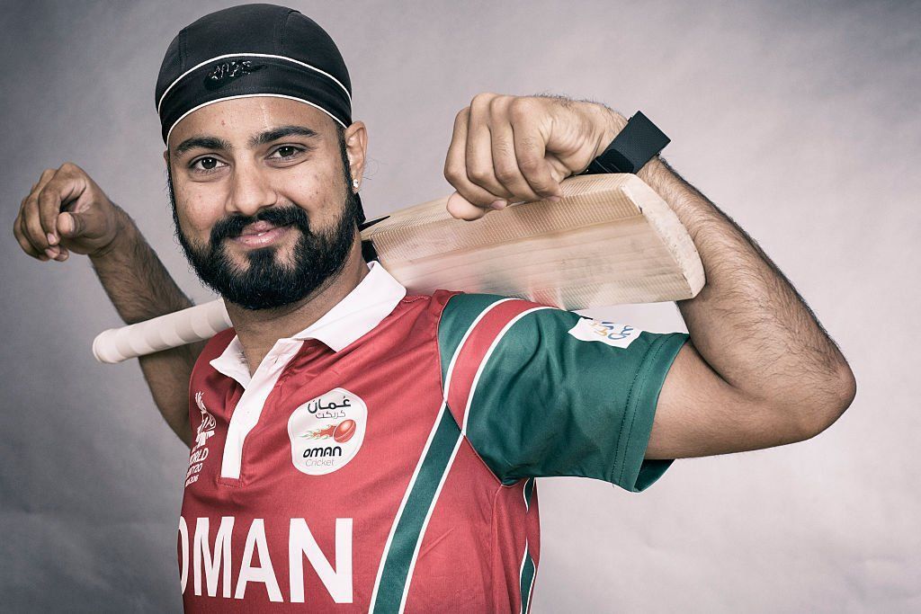 Jatinder opens the innings for the Oman cricket team in international matches (Image Courtesy: ICC/Twitter)