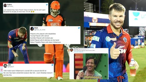 Fans were baffled by SRH's decision to retain Williamson (L) instead of Warner. (P.C.:iplt20.com)