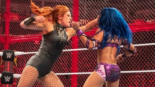 Hell in a Cell match with Becky Lynch and Sasha Banks