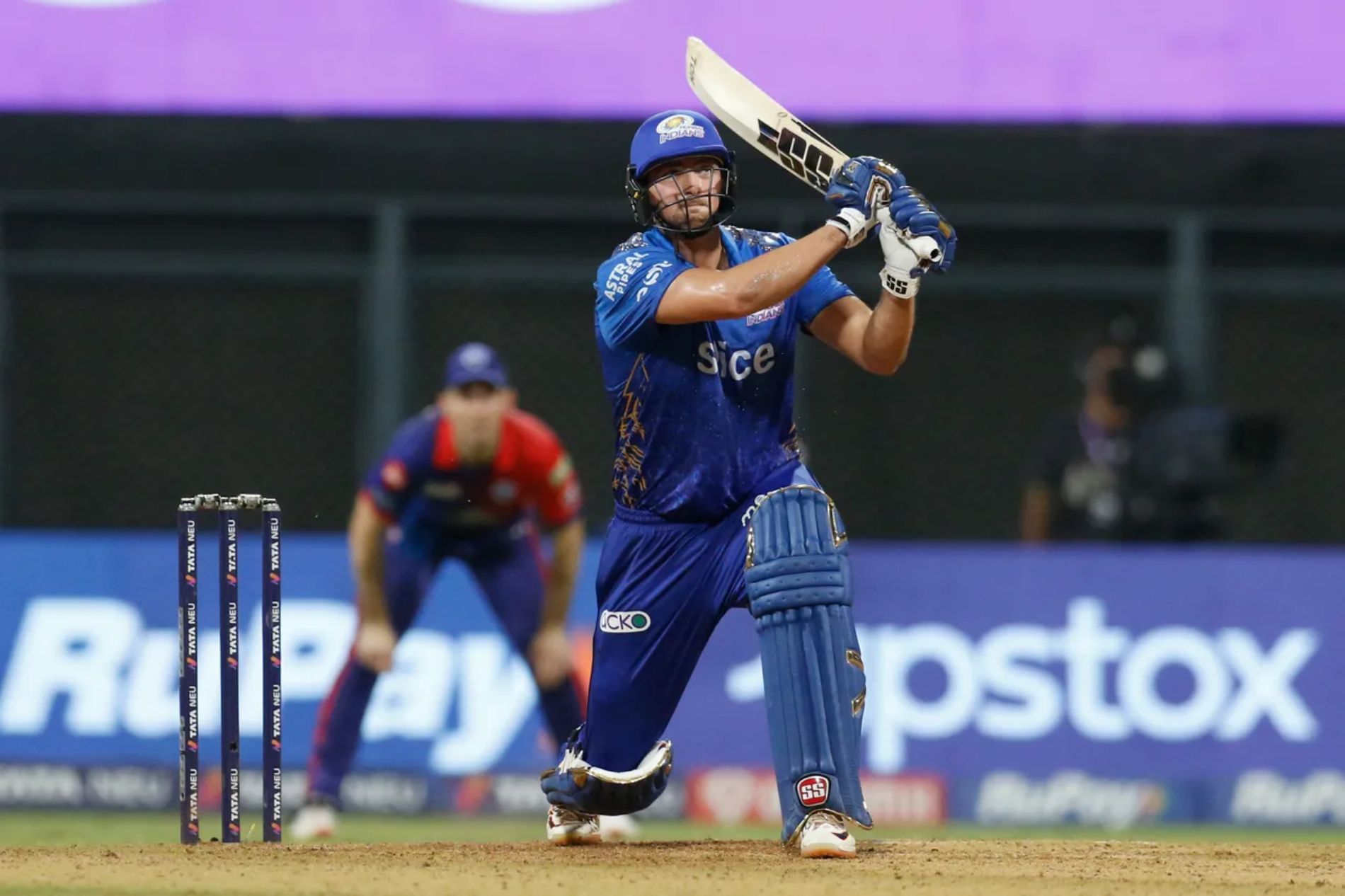 Tim David&rsquo;s 11-ball 34 ended Delhi&rsquo;s IPL 2022 campaign. Pic: IPLT20.COM