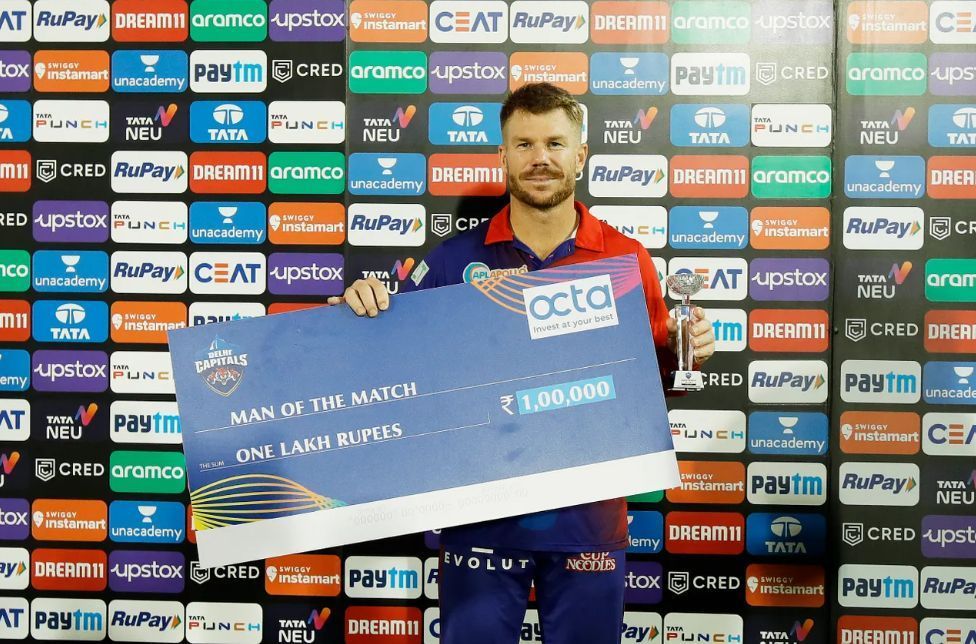 David Warner was awarded the Player of the Match [P/C: iplt20.com]