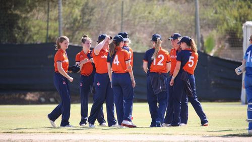 The France women's cricket team in action (Image Courtesy: ICC Cricket)