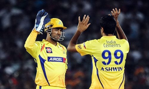 Ravichandran Ashwin and MS Dhoni