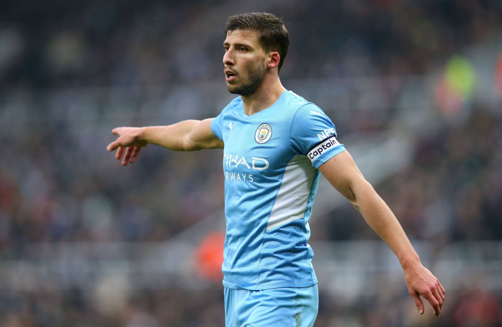 Manchester City's Ruben Dias was taken off at half-time against the Magpies