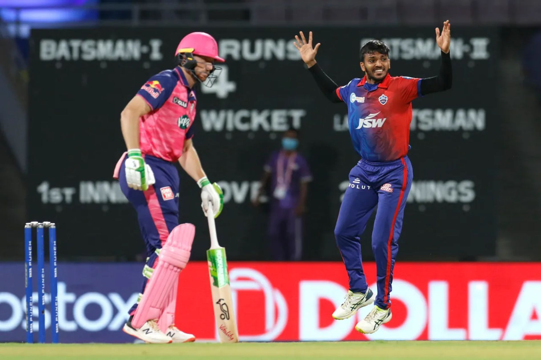 DC pacer Chetan Sakariya dismissed Jos Buttler cheaply. Pic: IPLT20.COM