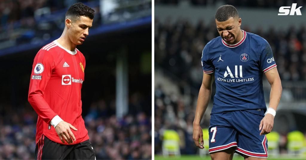 Manchester United&#039;s Cristiano Ronaldo (left) and Paris Saint-Germain ace Kylian Mbappe