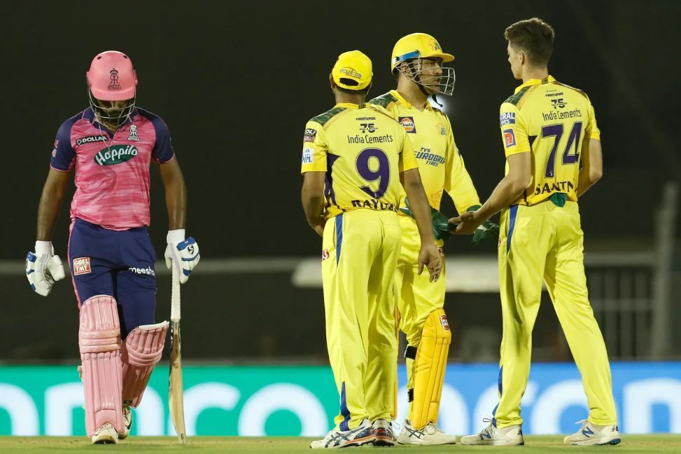 Sanju Samson was caught and bowled by Mitchell Santner [P/C: iplt20.com]