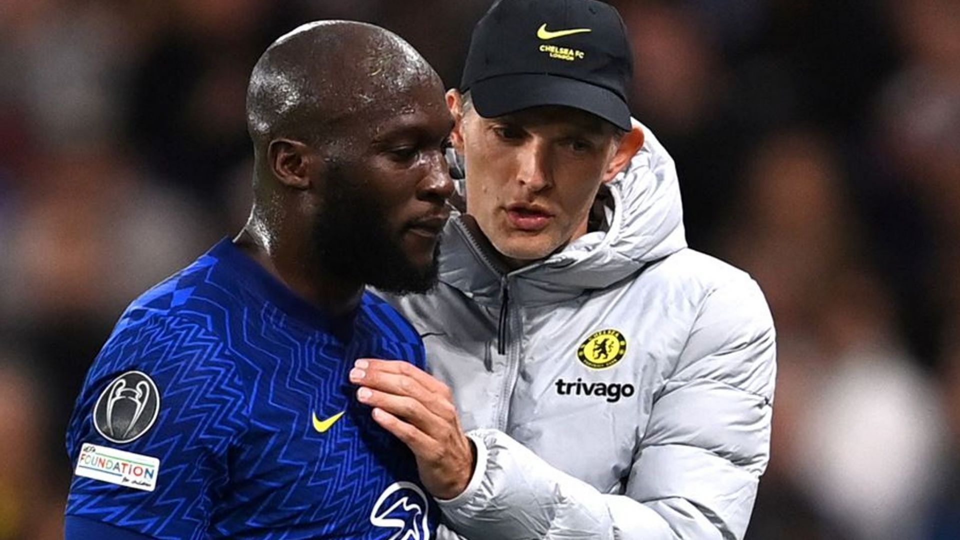 Romelu Lukaku (left) and Thomas Tuchel (right) (Cred: Sky Sports)