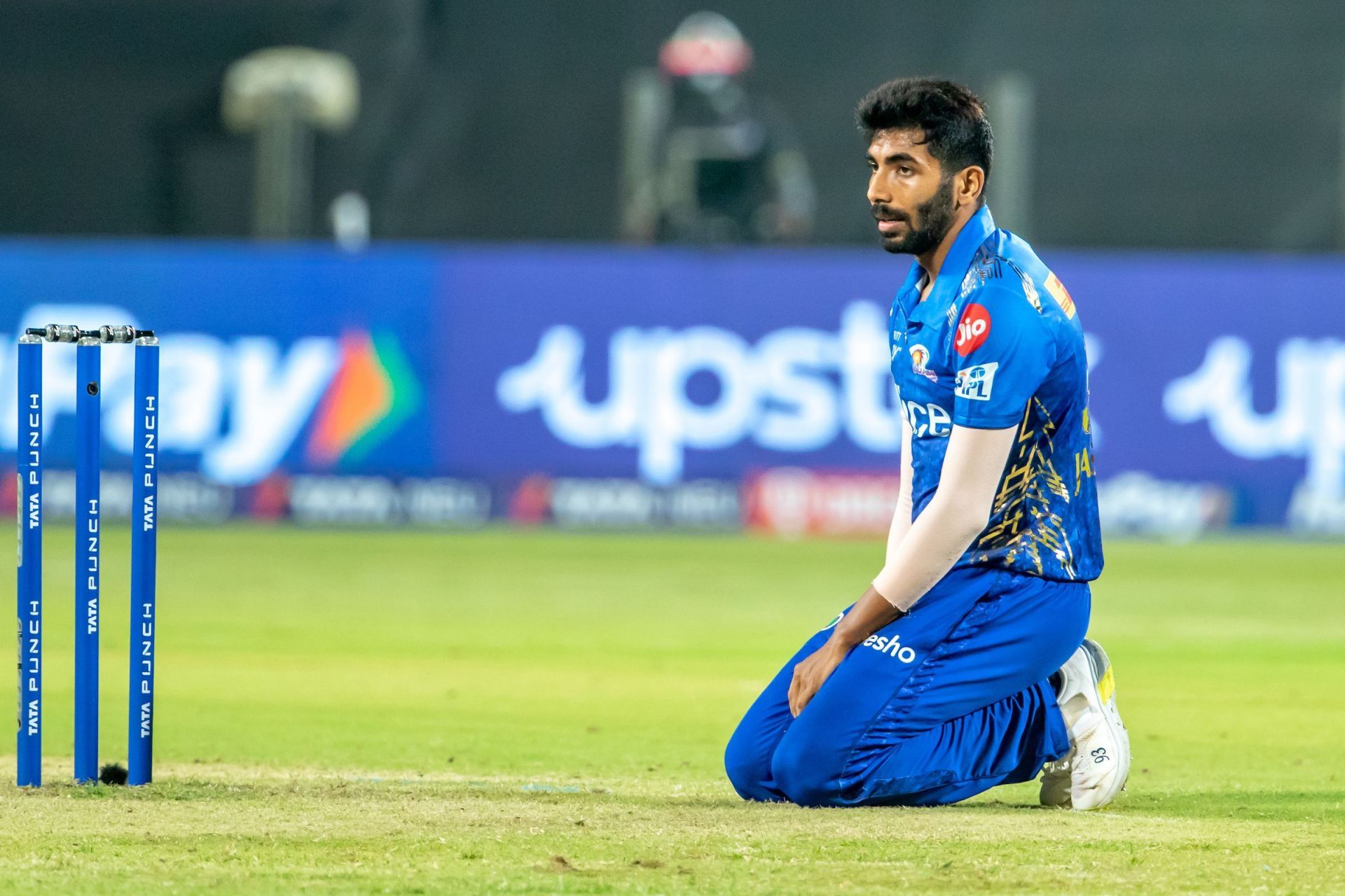 Jasprit Bumrah has only managed five wickets in IPL 2022 - 1/3rd of his worst season in the last seven years (PC: IPL).