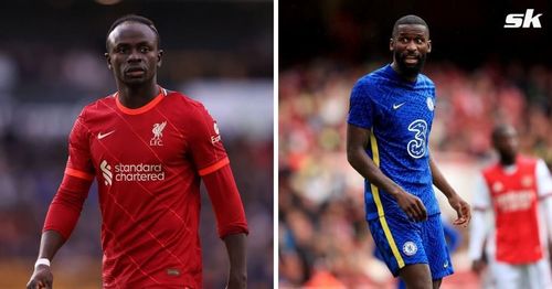 Liverpool forward Sadio Mane (left) and Chelsea defender Antonio Rudiger.