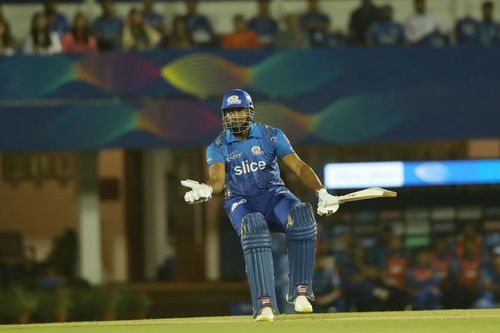 Kieron Pollard during the match against GT. Pic: IPLT20.COM