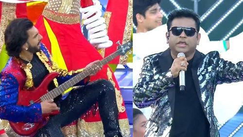 Ranveer Singh and AR Rahman at the IPL 2022 closing ceremony.