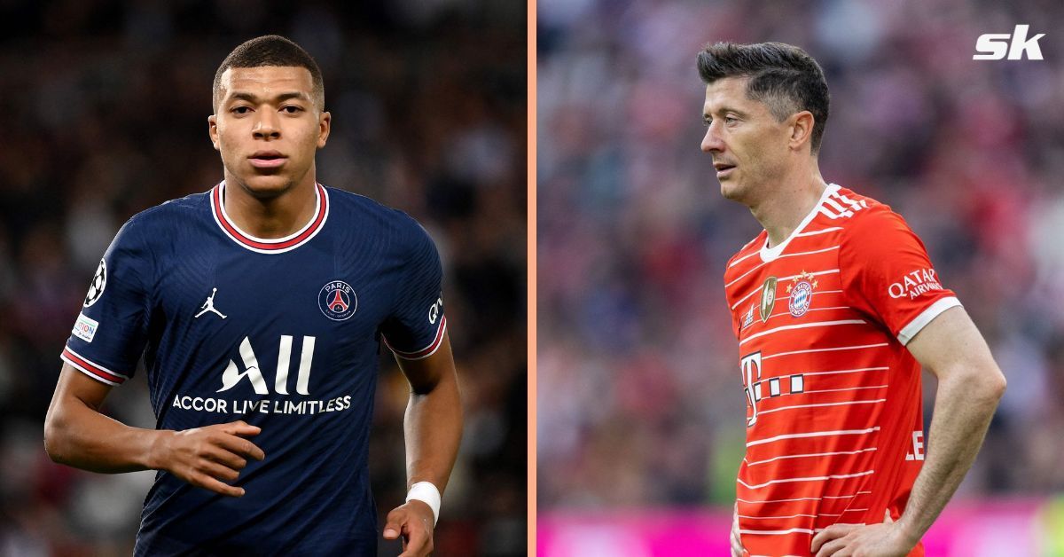 Kylian Mbappe (left) and Robert Lewandowski (right)