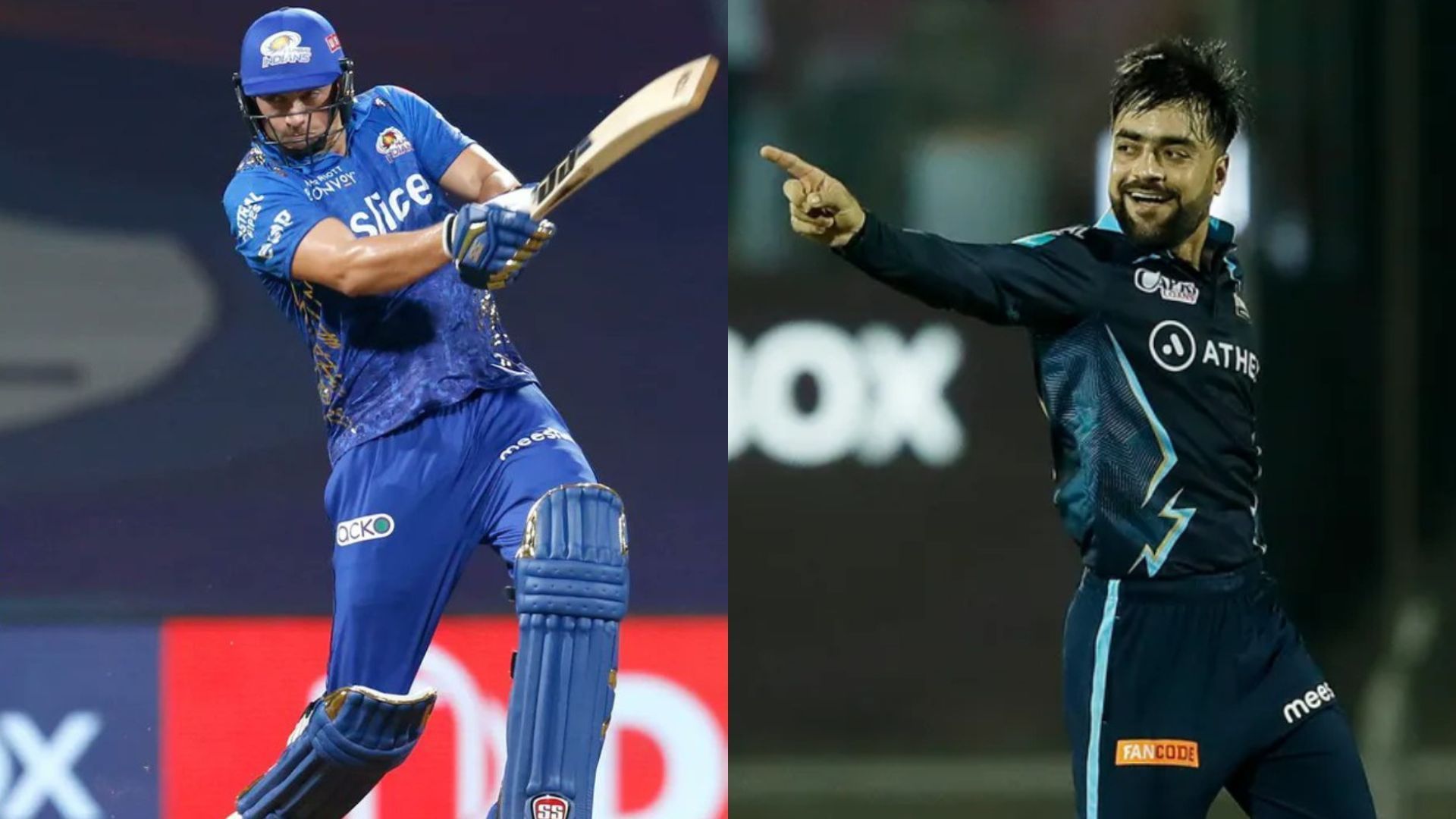 Tim David (L) and Rashid Khan. (P.C.:iplt20.com)