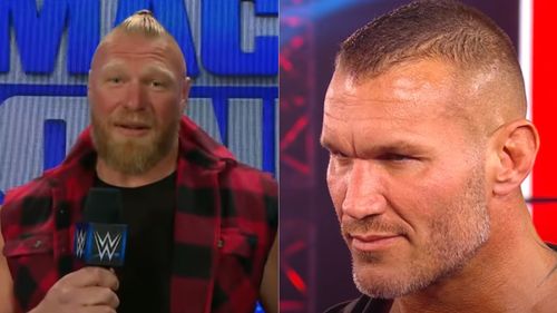 Brock Lesnar (left); Randy Orton (right)