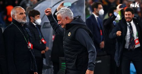 Jose Mourinho couldn't contain his emotions after Roma reached the final.