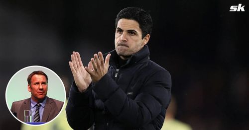 Gunners manager Mikel Arteta; [inset] Paul Merson.