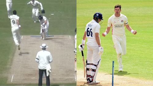 James Anderson bowled a perfect delivery to send Joe Root back to the dressing room (Photo Source: Twitter)