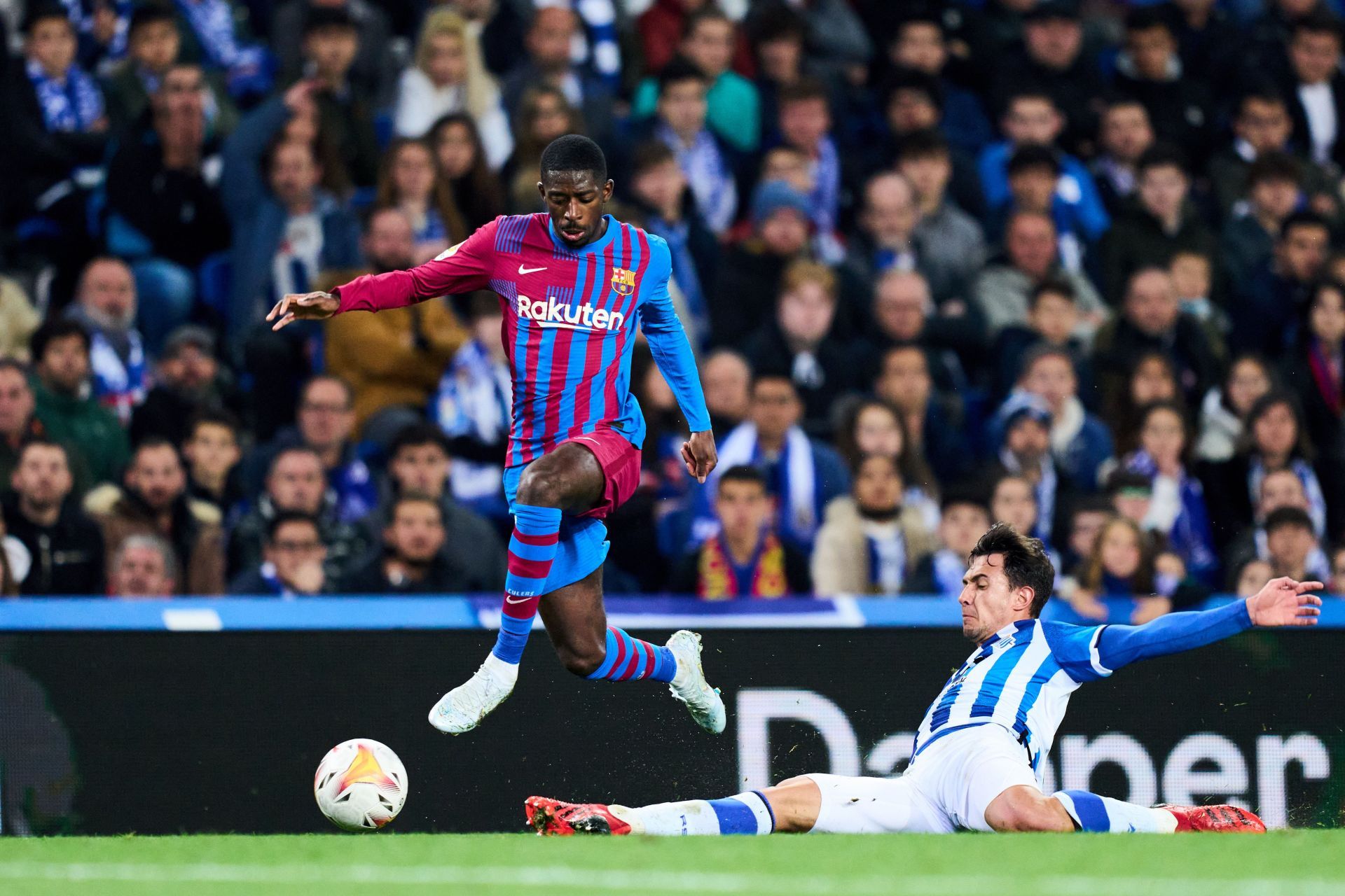 Ousmane Dembele (left) is wanted at Stamford Bridge,