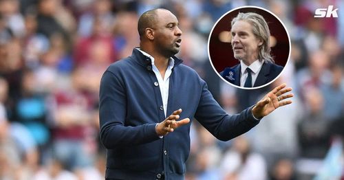 Patrick Vieira appeared to kick an Everton fan following the pitch invasion at Goodison Park. 