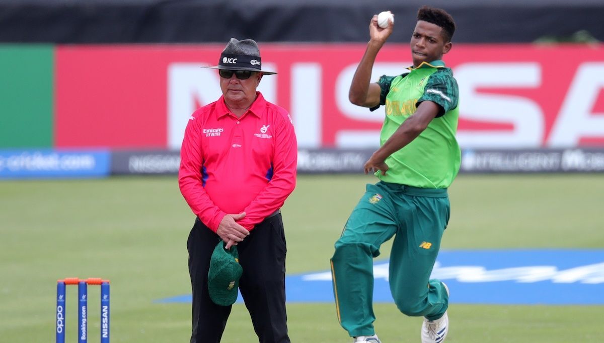 Young South African cricketer Mondli Khumalo has been hospitalized following an assault. Pic: ICC/ Twitter