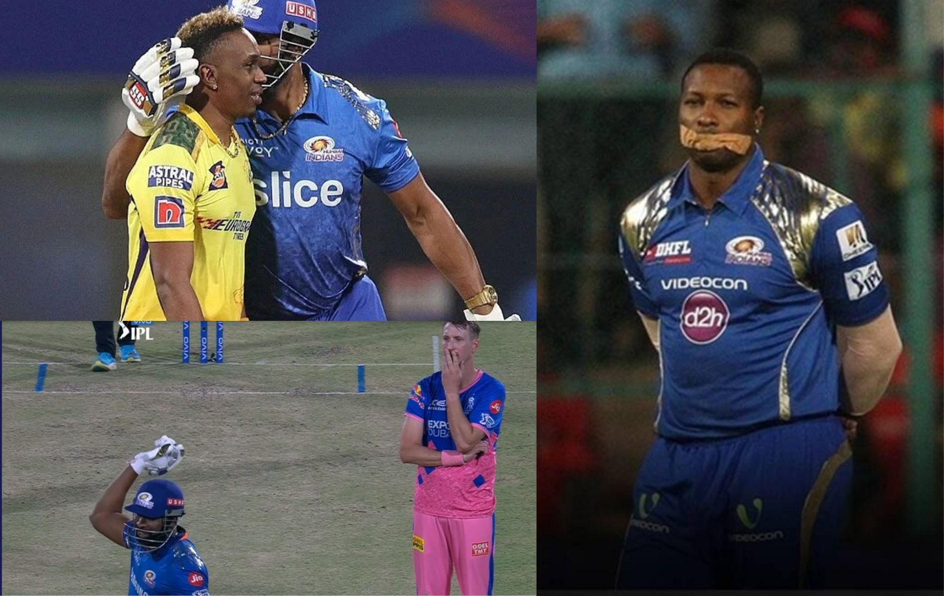 Kieron Pollard is known as much for his antics in the IPL as his explosive batting. Pics: IPLT20.COM