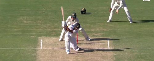 Washington Sundar executing his famous no-look six