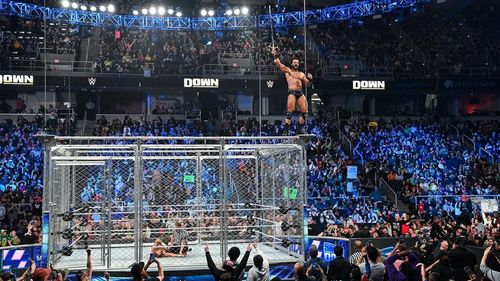 Drew McIntyre celebrated on top of a massive steel structure during last week's show.