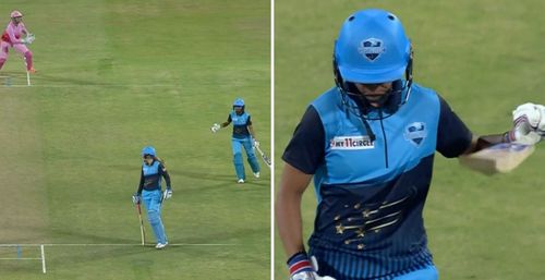 Harmanpreet Kaur was frustrated after her dismissal (Credit: Twitter)