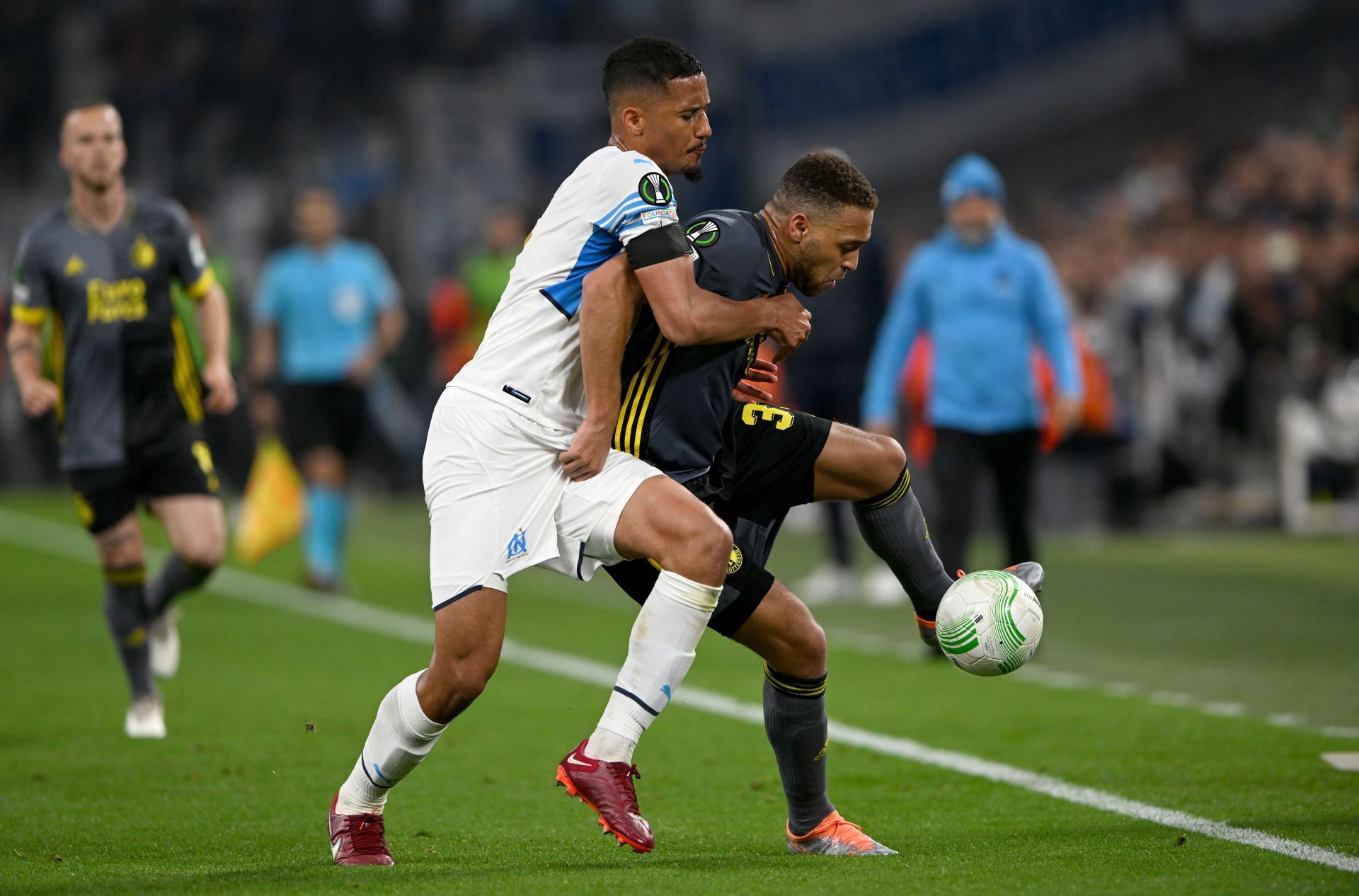 William Saliba (left) has enjoyed a fabulous season in Ligue 1.