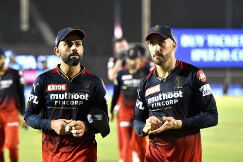 RCB openers Virat Kohli (left) and Faf du Plessis. Pic: IPLT20.COM