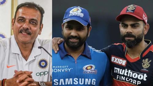 Ravi Shastri, Rohit Sharma and Virat Kohli (from left to right).