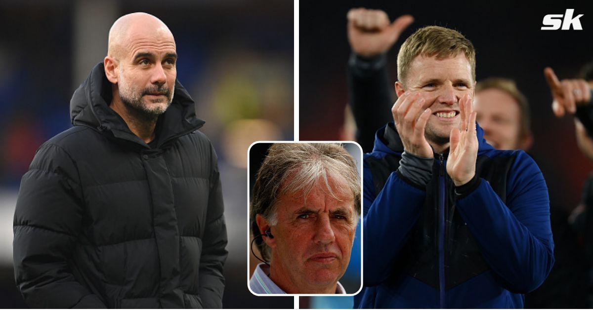 [L-to-R] Pep Guardiola and Eddie Howe; [inset] Mark Lawrenson.