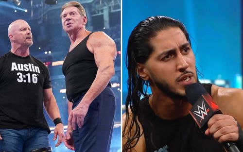 Vince McMahon and Stone Cold Steve Austin (left); Mustafa Ali (right)