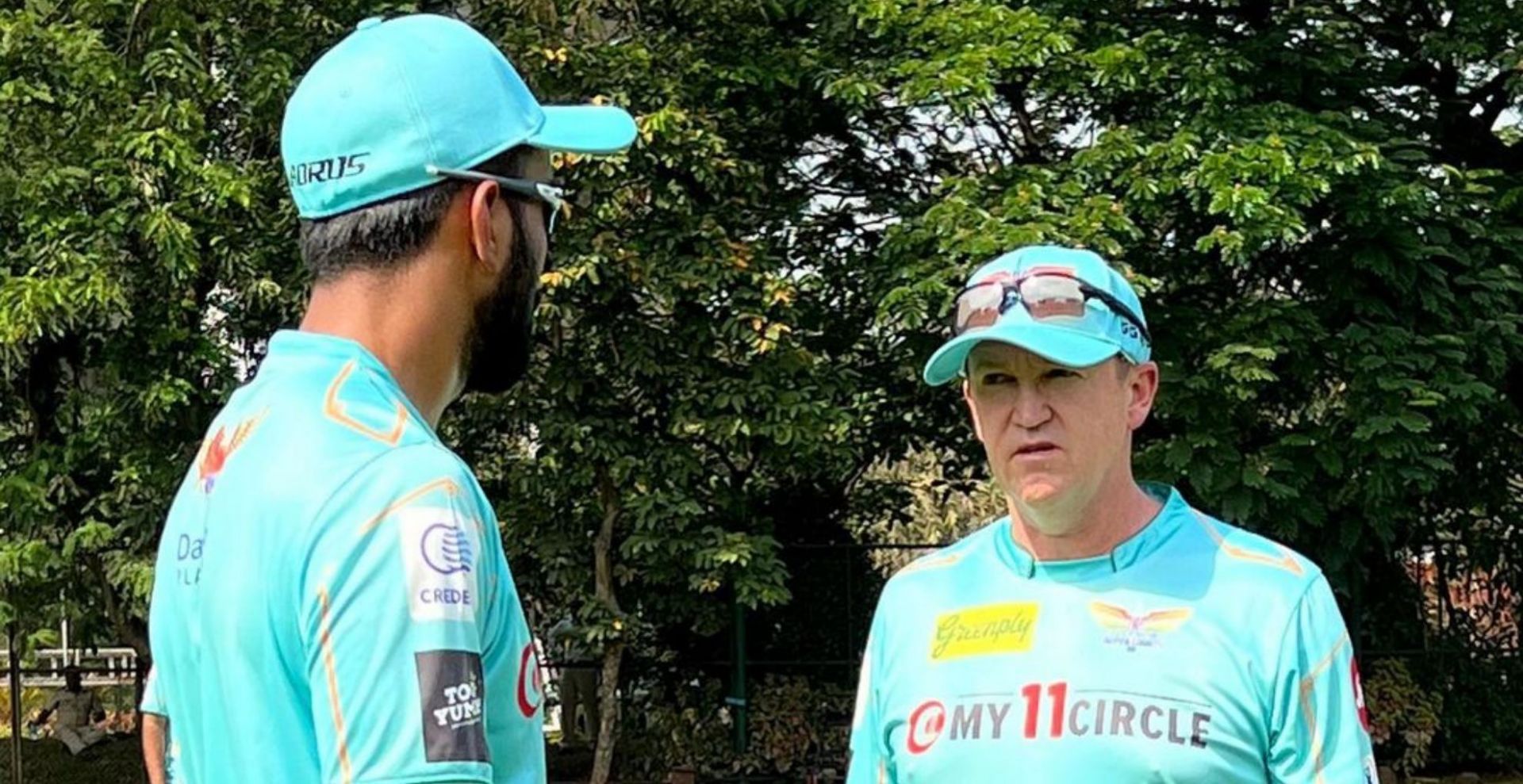 LSG head coach Andy Flower with captain KL Rahul (Credit: Twitter)