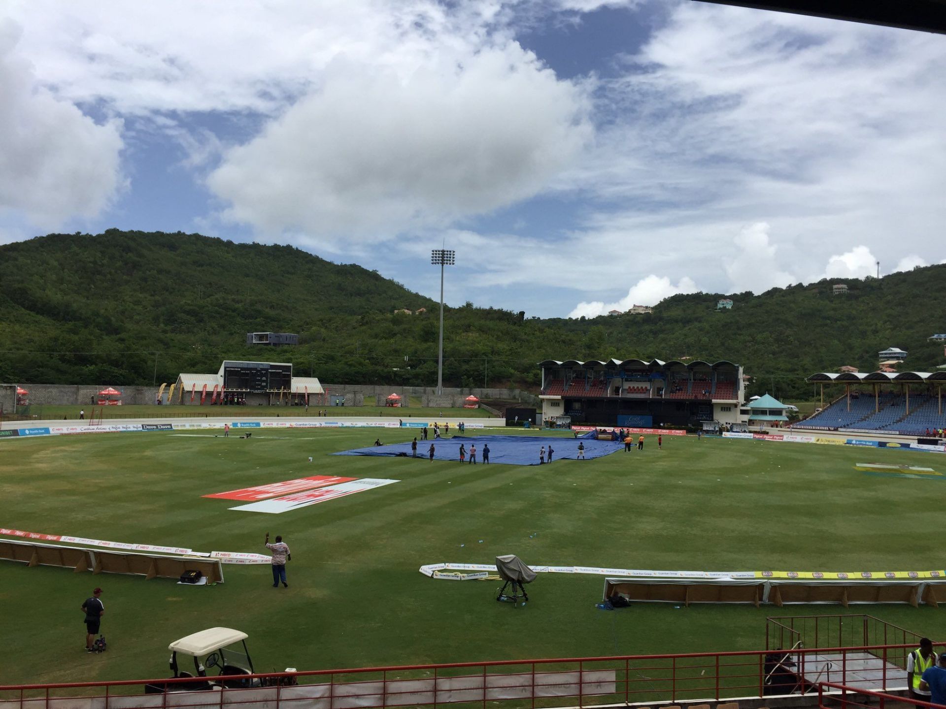 The Darren Sammy International Cricket Stadium where the St. Lucia T10 Blast matches are being played (Image: Twitter)