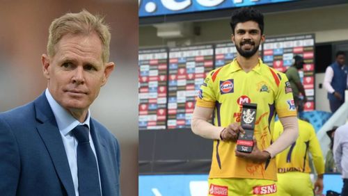 Shaun Pollock (L) and Ruturaj Gaikwad.