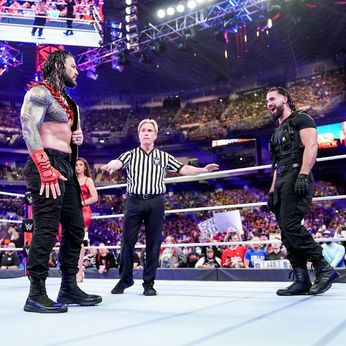 WWE&#039;s Roman Reigns taking on Seth Rollins at the Royal Rumble