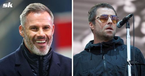 Reds legend Jamie Carragher and Manchester City supporter Liam Gallagher