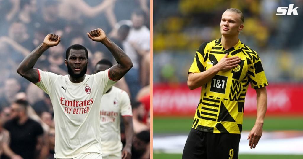 Franck Kessie (left) and Erling Haaland