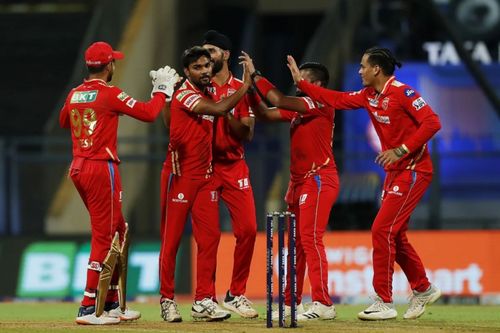 Sandeep Sharma celebrates a wicket with teammates. Pic: IPLT20.COM