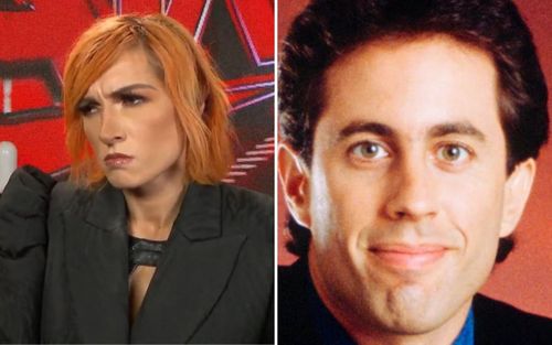 Becky Lynch (left); Jerry Seinfeld (right)