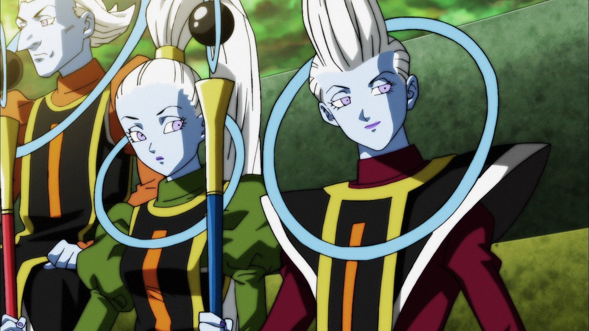 Whis, Vados, and Campari during the tournament of power (Image via Toei Animation)