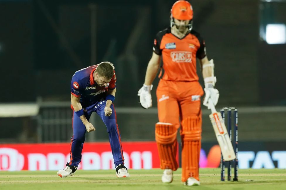 Kane Williamson was caught behind off Anrich Nortje&#039;s bowling [P/C: iplt20.com]