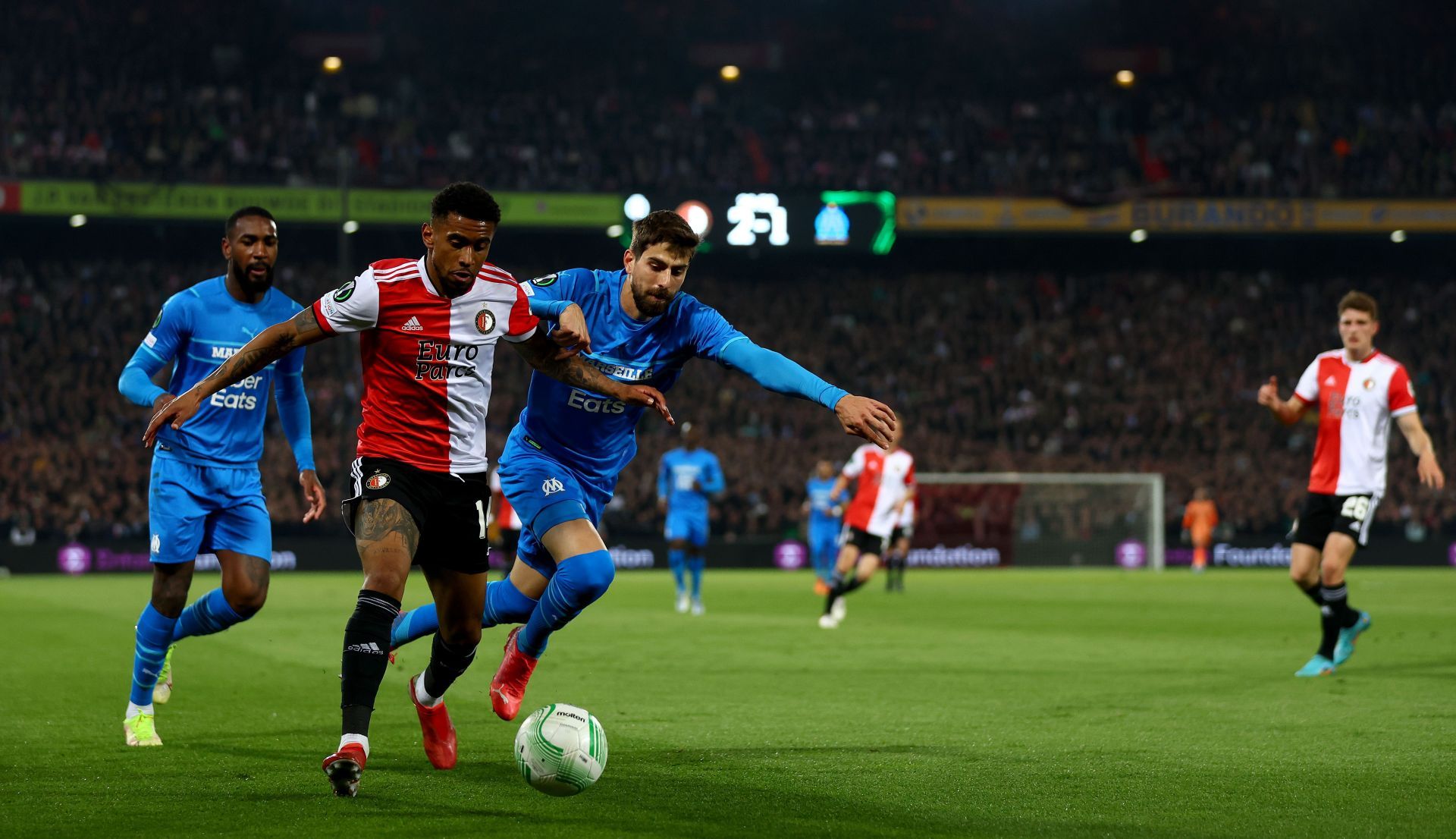 Reiss Nelson Playing for Feyenoord in the UEFA Europa Conference League