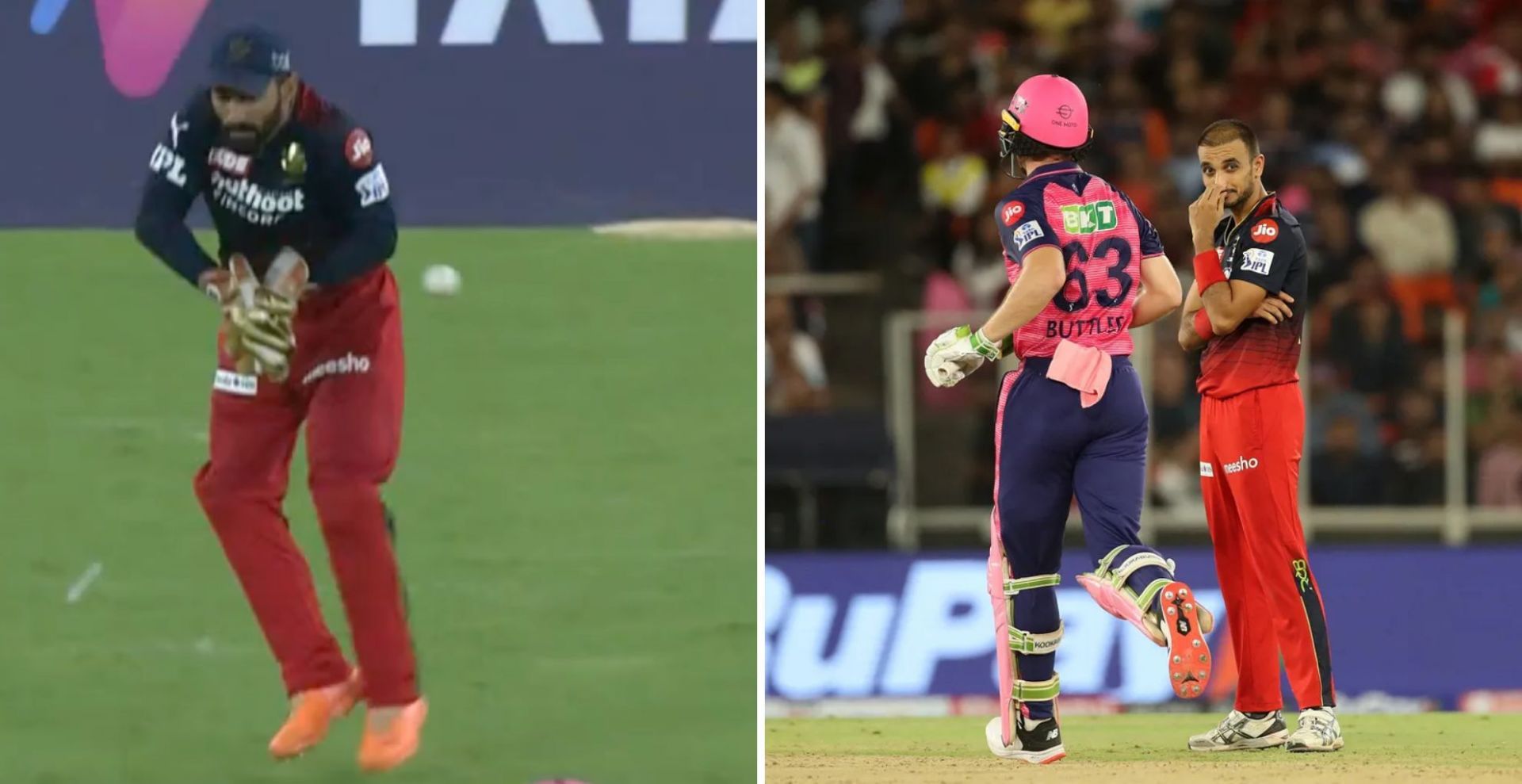 Dinesh Karthik dropped a dolly of Jos Buttler (Credit: Twitter).