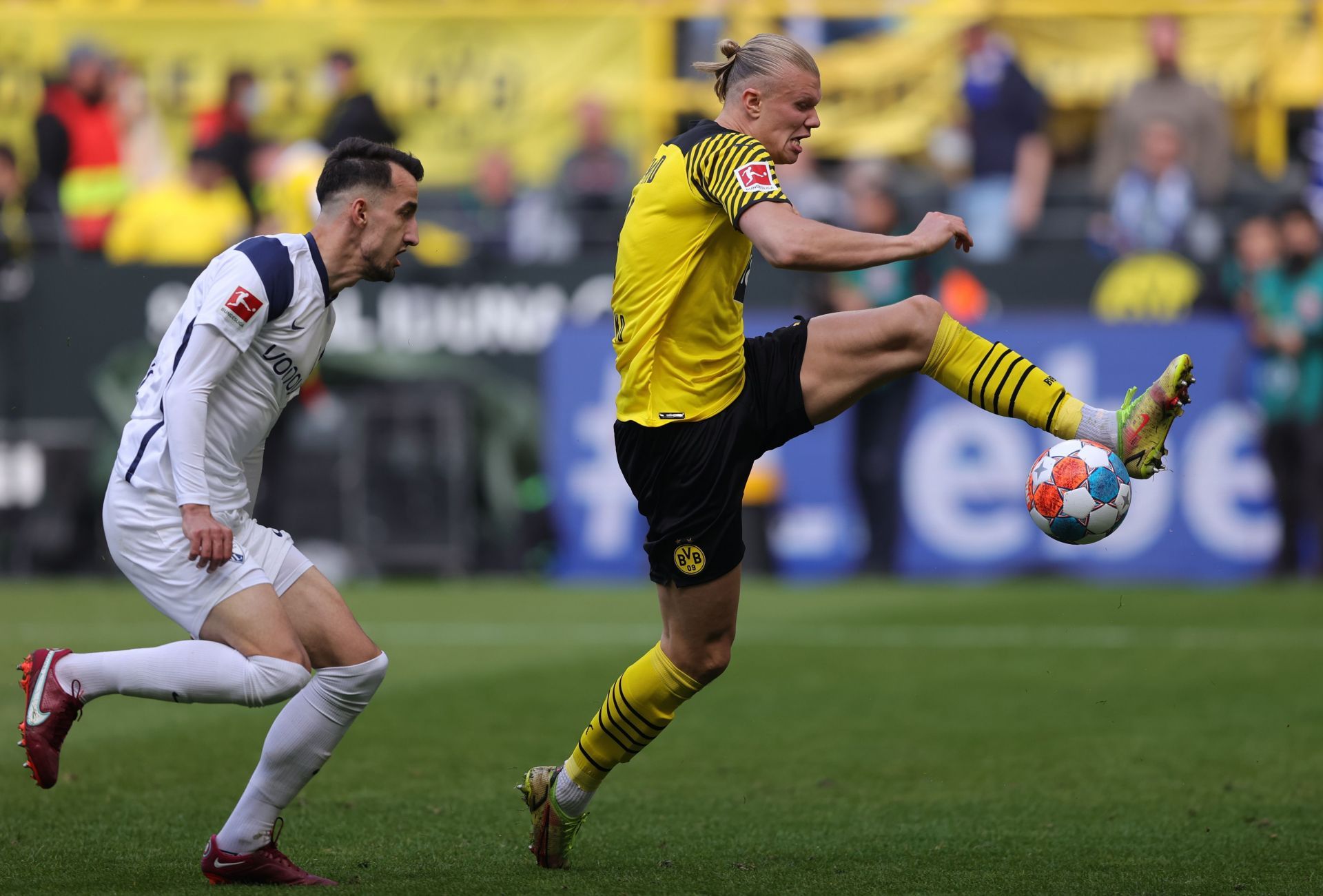 Erling Haaland (right) will appear for Manchester City next season.